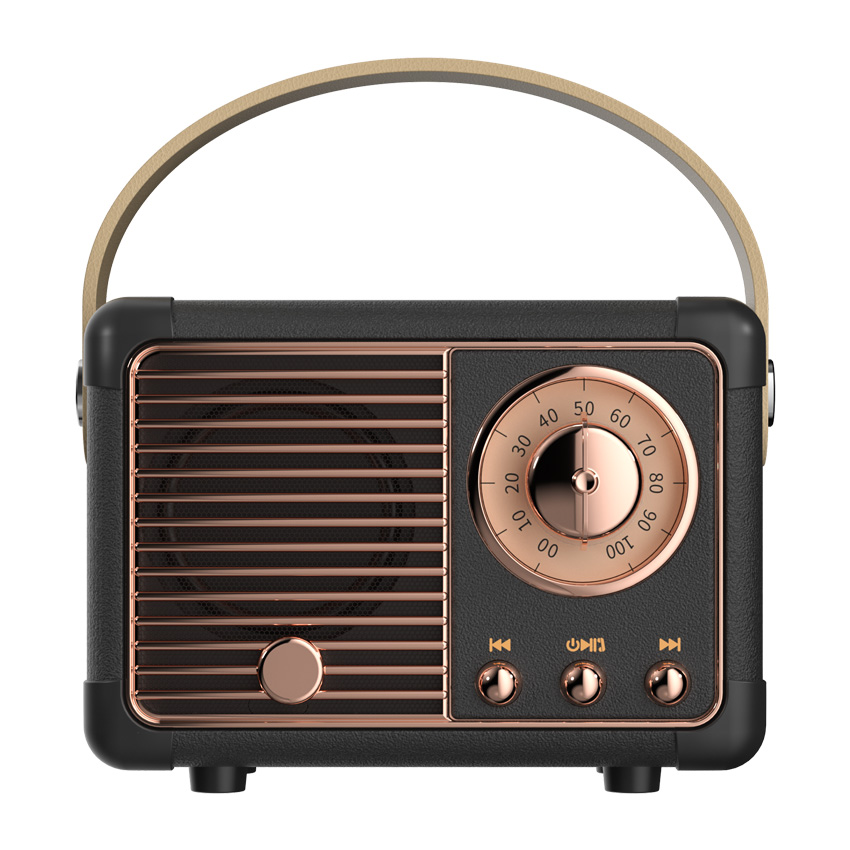 2022 retro-bluetooth-lautsprecher,  hm11 altavoz bluetooth tronsmart soundbar mini-lautsprecher, boombox , 3d stereo-hifi-sound tf: Schwarz