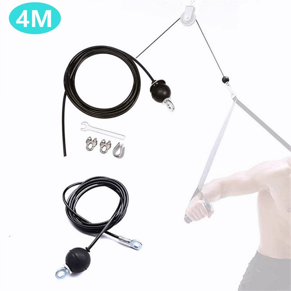 4M Adjustable Gym Cable Wire Rope Heavy Duty Steel Replacement Parts For Home Gym Fitness Cable Pulley Household Accessories