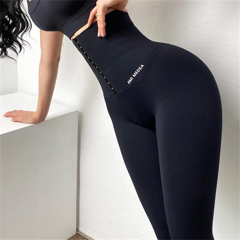 Yoga Leggings Pantalon de Yoga Femme Push Up Taille Haute Sans