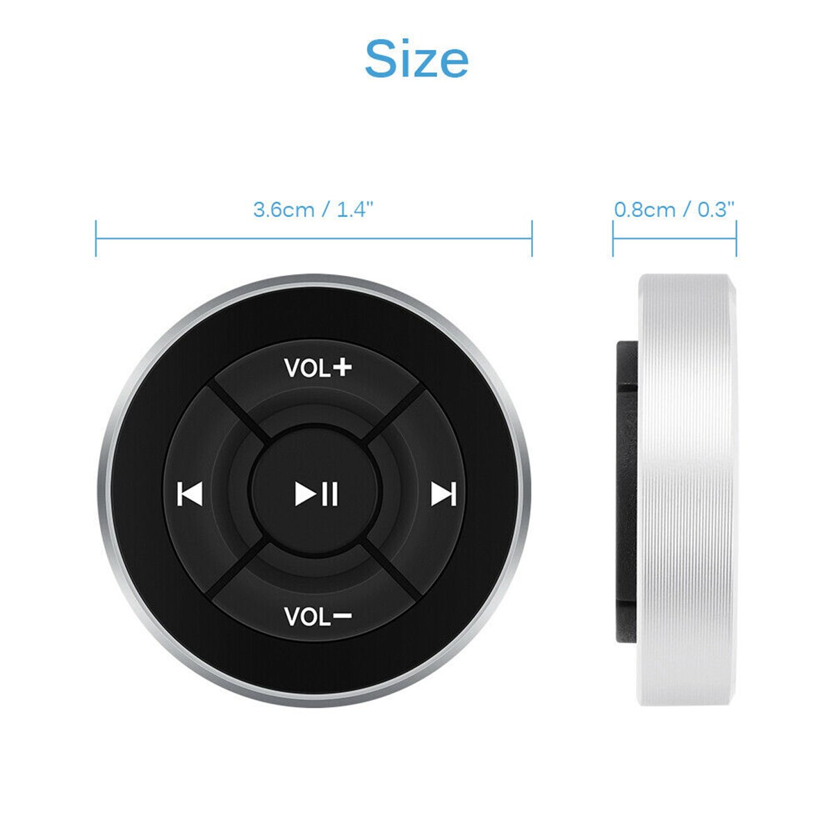 Car Wireless Media Button Steering Wheel Mount Music Remote Control For Phone Tablet
