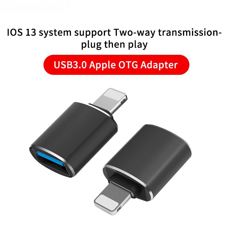 OTG Adapter for iPhone 7 8 X 11 Pro Max Converters Charging Data for iPad IOS 13 To USB 3.0 Suport U Disk Smartphone Accessories