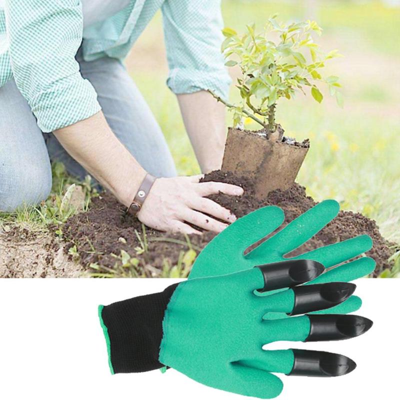 Praktische 1 Paar Tuin Handschoenen 4 Abs Plastic Tuin Rubber Handschoenen Met Klauwen Tuin Plant Graven Beschermende Tool