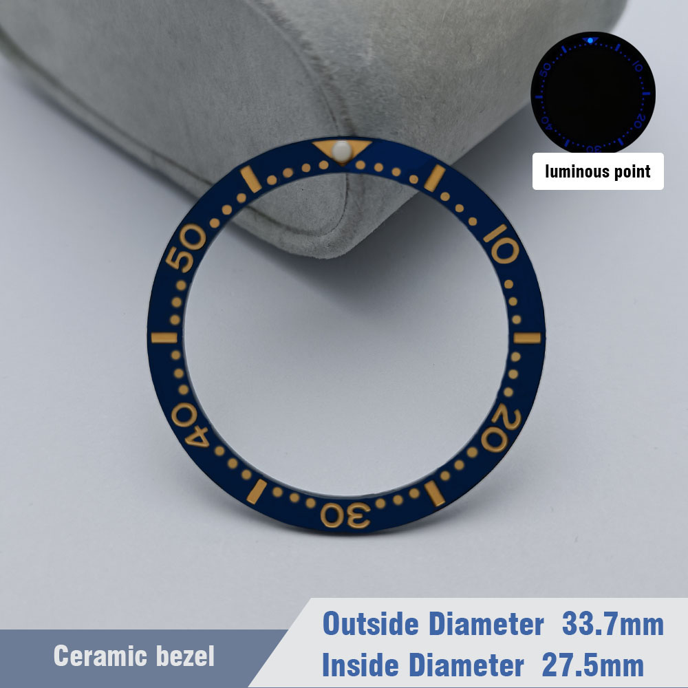 Flat Ceramic Bezel Insert 33.7mm*27.5mm Watch Replacement Watch Parts Watch Cases Replace Accessory Diving Bezel Ring: P12/613