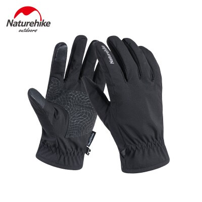 Naturehike  gl04 touch screen handsker udendørs vinter varme cykelhandsker vandtætte vindtætte vandrecampinghandsker: Sort