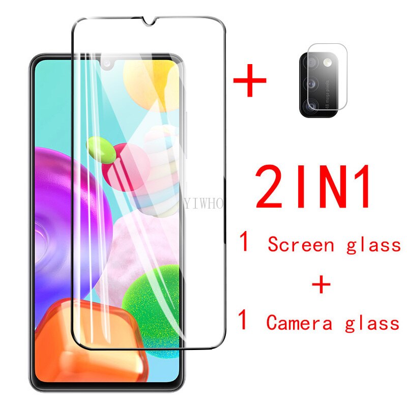 Gehard Glas Op Galaxy A41 Camera Screen Protector Film Voor Samsung Een 41 41a A415f Veiligheid Glas Op Sumsung Sansung galaxi: 2in1 Black