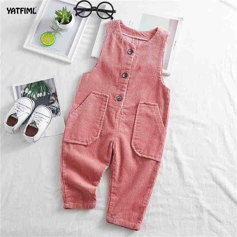 YATFIML Baby Jungen Kabel Hosen Mädchen Overall Kleinkind freundlicher betroffen Overall Baby-spielanzug Jungen Lätzchen Hosen Overall: Rosa / 9m