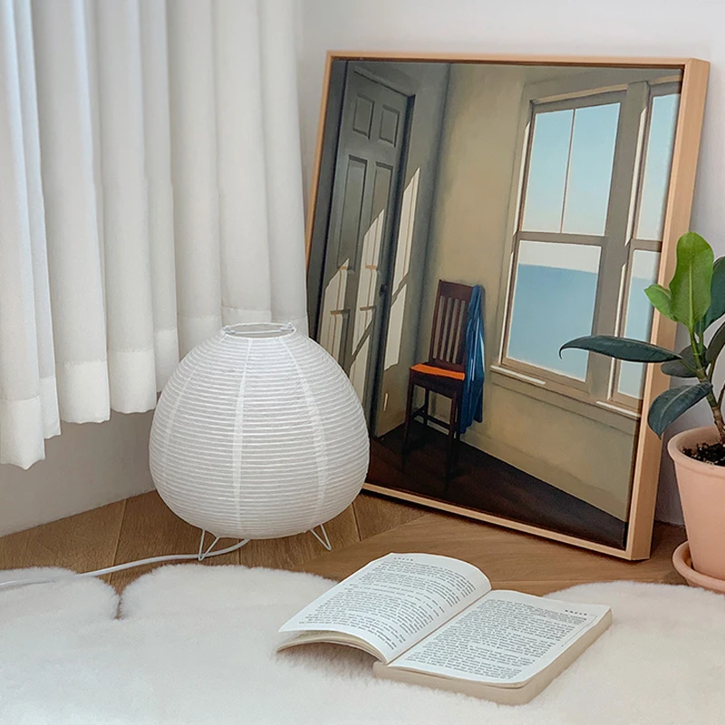 Linterna de papel de arroz japonesa, lámpara Led de mesa para sala de estar, dormitorio, mesita de noche, estudio, Hotel, arte, decoración creativa, lámpara de pie con trípode