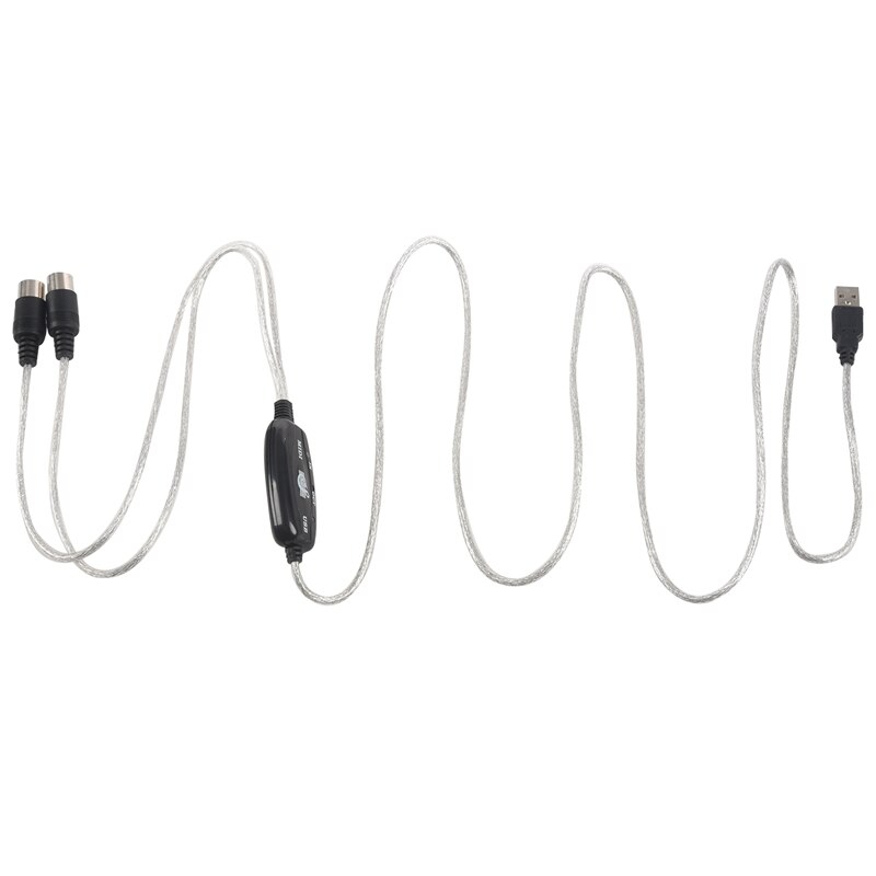 semoic USB IN-OUT MIDI Cable Converter PC to Music Keyboard Adapter Cord