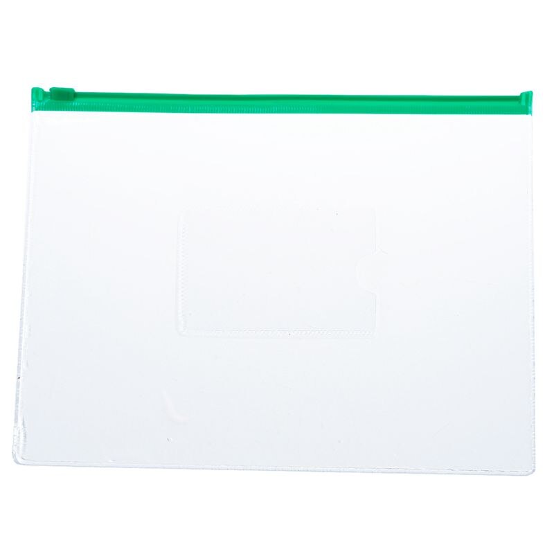 20 Pcs Green Clear Size A5 Paper Slider Zipper Closure Closure Folders Files Bags: Default Title