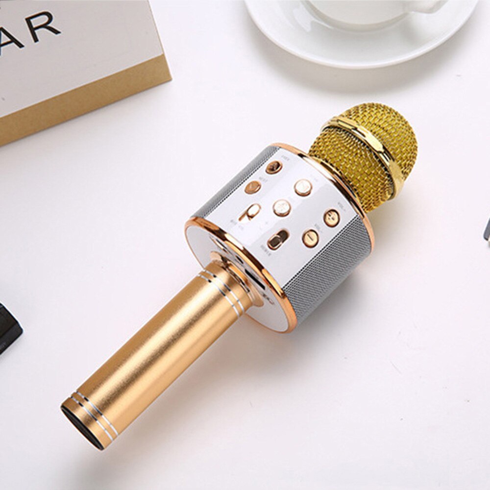 Travor Bluetooth Wireless Microphone Karaoke Microphone Speaker Handheld Music Player MIC Singing Recorder KTV Microphone: 16001235-03-D