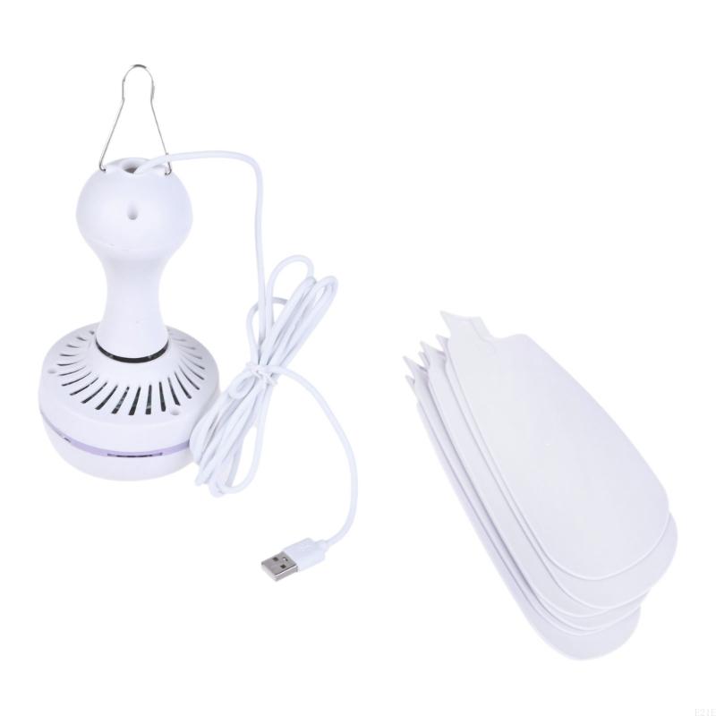 E21E Mini USB Ceiling Fan DC5V Hanging Fan for Indoor Outdoor Use in Car Dorms Tents: WHITE