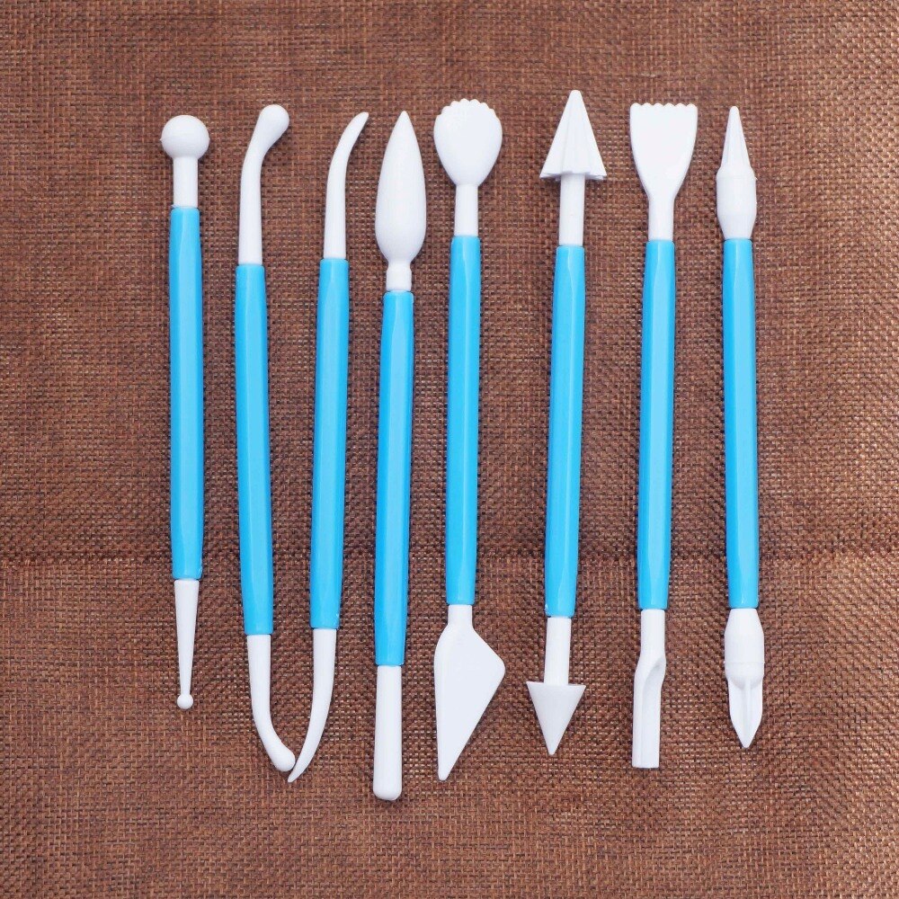 8 stks/set Fondant Cake Modelling Tool Sugarcraft Bloem 16 Patronen Cutter Wiel Gereedschap Wedding Cake Decorating Pen Cakevorm