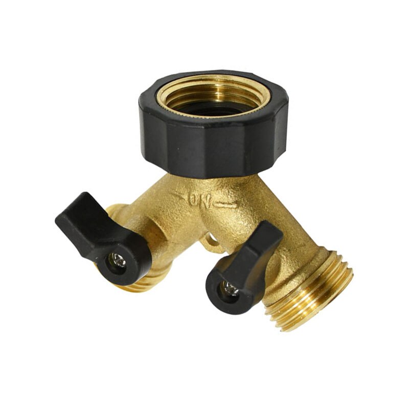 Válvula de riego ajustable para grifo de jardín, divisor de agua de 2 vías de latón hembra de 3/4 pulgadas, 3/4, 1 pieza