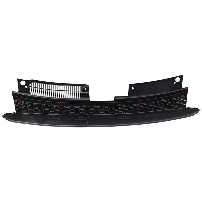 Grille for-Golf 6 MK6 , ABS Plastic Black & Red Trim Front Bumper Grill Hood Mesh