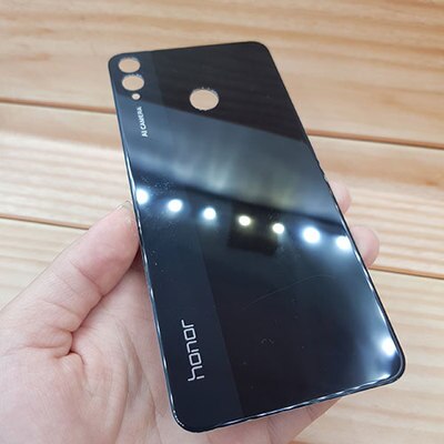 For Huawei Honor 8X Back Glass Battery Cover Rear Door Case Panel For Honor 8X Back Cover Housing With Camera Lens: Black No Lens