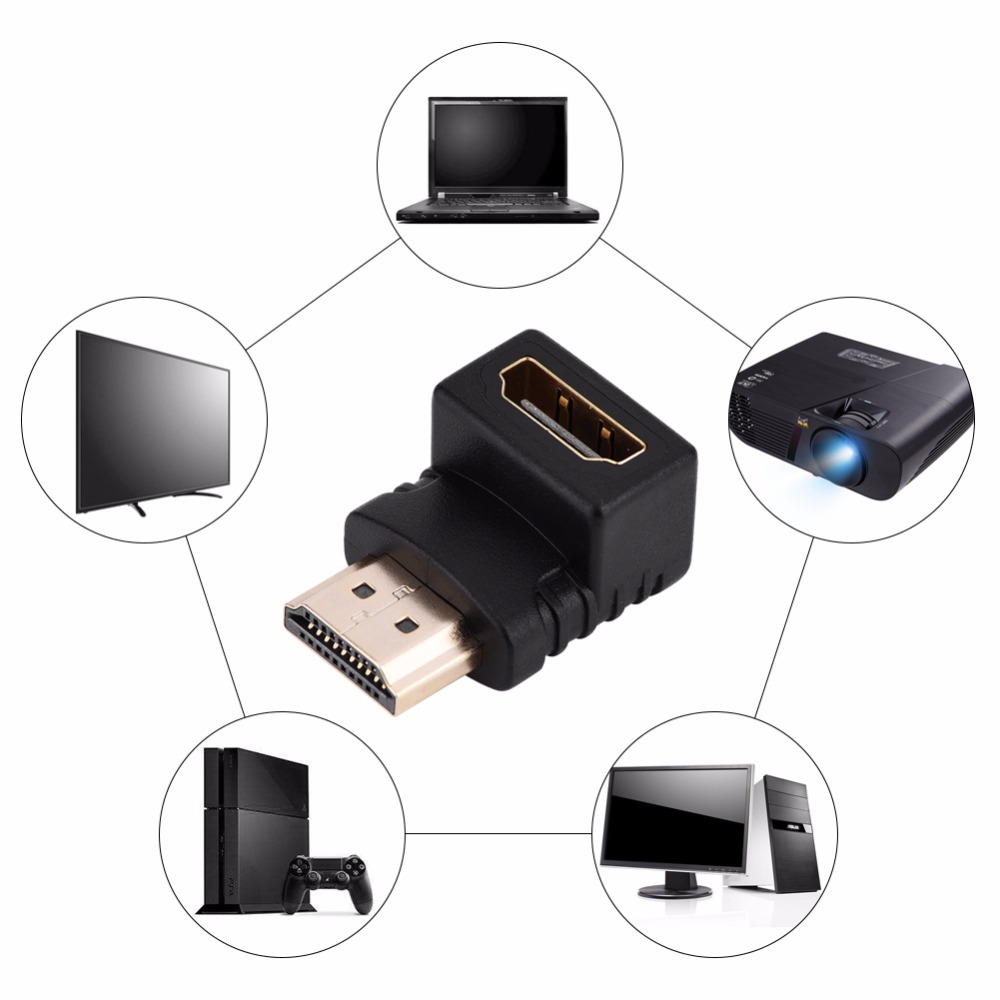 Rotera hdmi-adapter 90 270 grader rätvinklad hane till hona-omvandlare 4k hd-kontakt mini micro hdmi-kompatibel förlängare