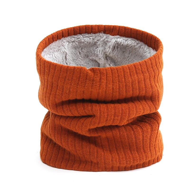Unisex Winter Scarf Knit Solid Women Ring Neck Scarves Thick Fur Bandana Cotton Men Outdoor Warm Soft Collar Wraps: WB3-6 brown