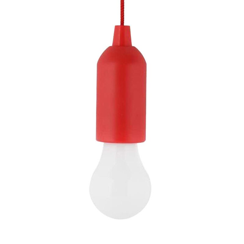 Portable LED Bulb Light Hanging Lamp Drawstring Lights Tent Camping Bulb Night Light Lantern For Parties Weddings Festivals BBQ: Red