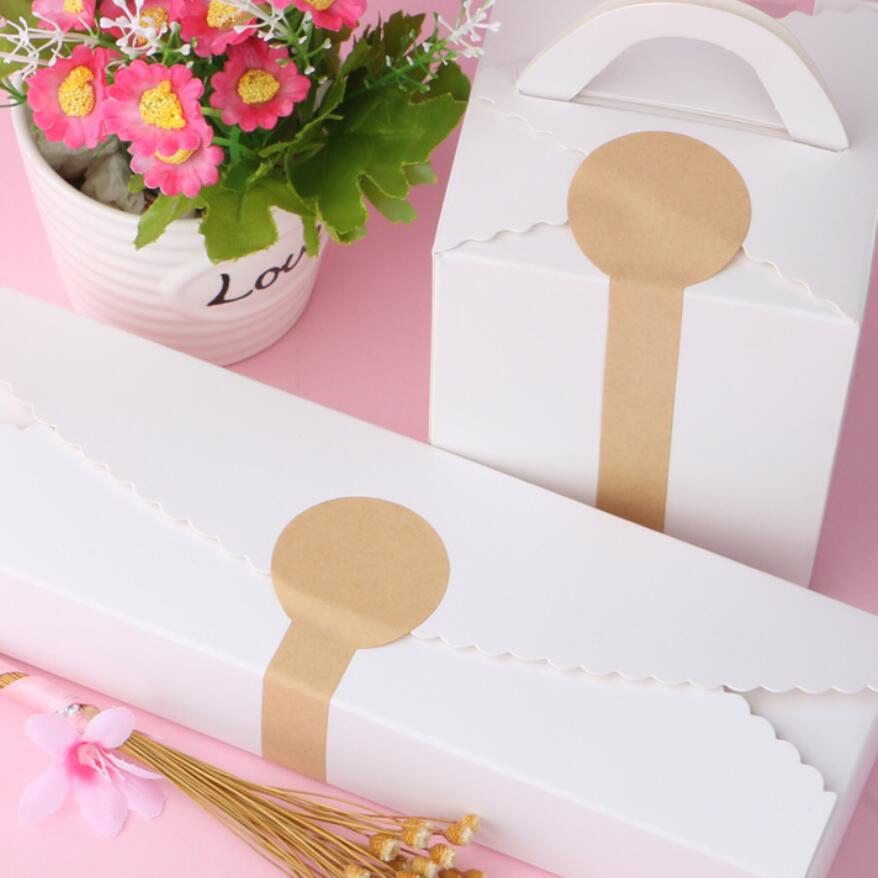 40pcs/lot Vintage Blank Long lollipop Kraft paper Sticker for Handmade Products baking seal sticker label
