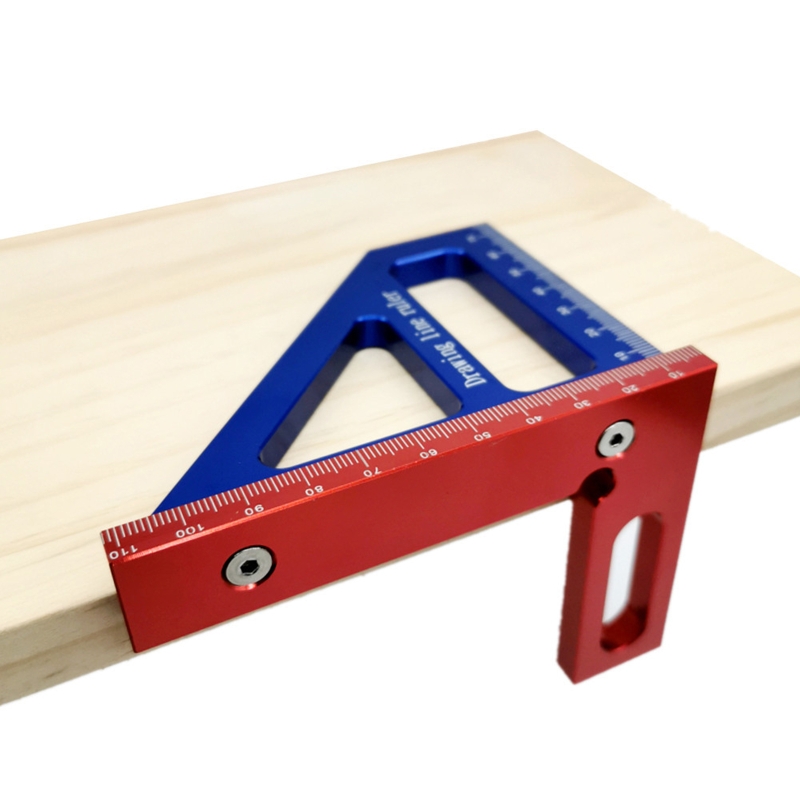 45/90 Degree Triangle Ruler Scriber Woodworking Square Protractor Lightweight R9UF