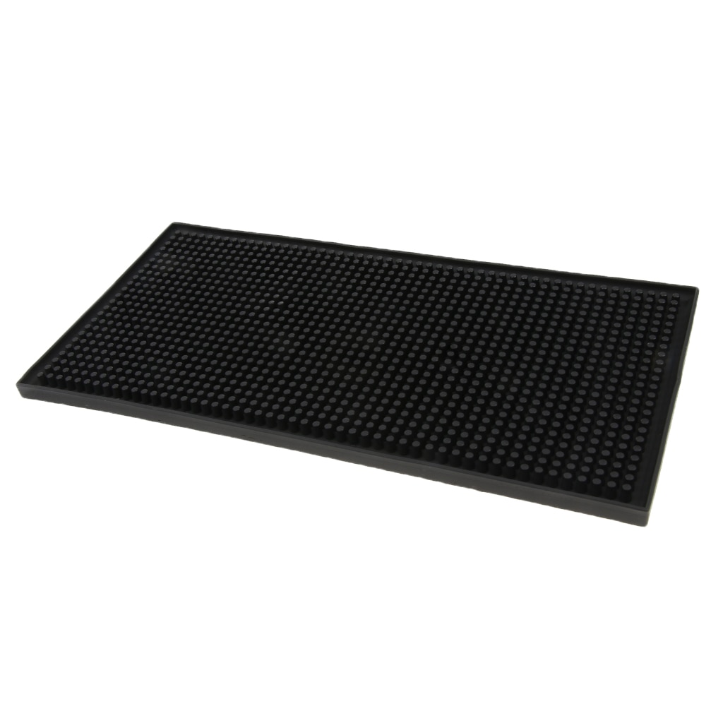 Black Rubber Beer Bar Runner Spill Mat for Home Pub Cafe Party 30x15x1cm