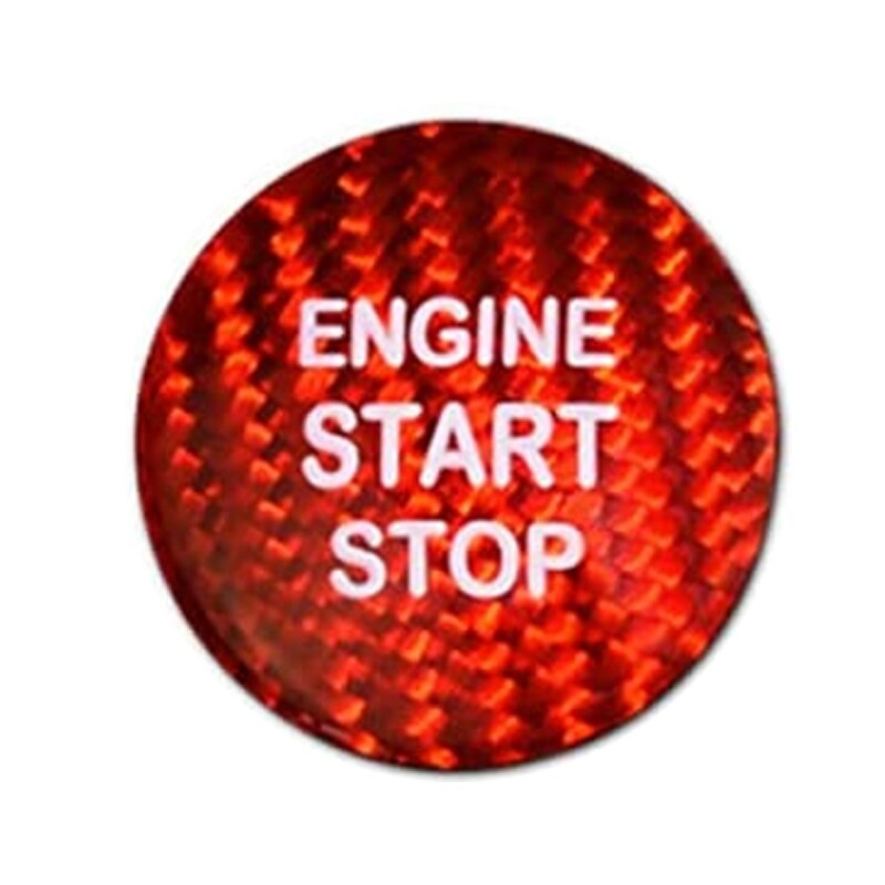 HIBEYO Auto start-stopknop ABS afdekking geschikt voor BMW 1 Serie E87 3er 5 X3 E83 X5 X6 Z4 E89 motor contactschakelaar knop afdekking binnenpaneel decoratie één knop startknop accessoire blauw