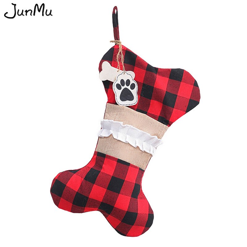 Jupe pour arbre de noël, tapis à carreaux de buffle rouge et noir, 90cm, décorations pour sapin de noël: christmas ornament A