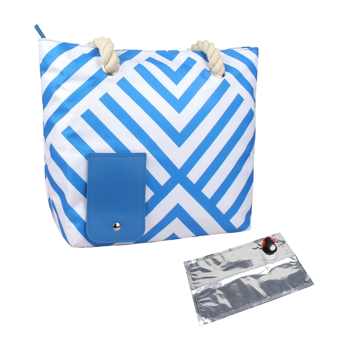 Wessleco Tragbare Strand Wein Handtasche Wein Tote Tasche mit Versteckte Spender Isolierte Große Wein Kühltasche Mit Wein blasiert