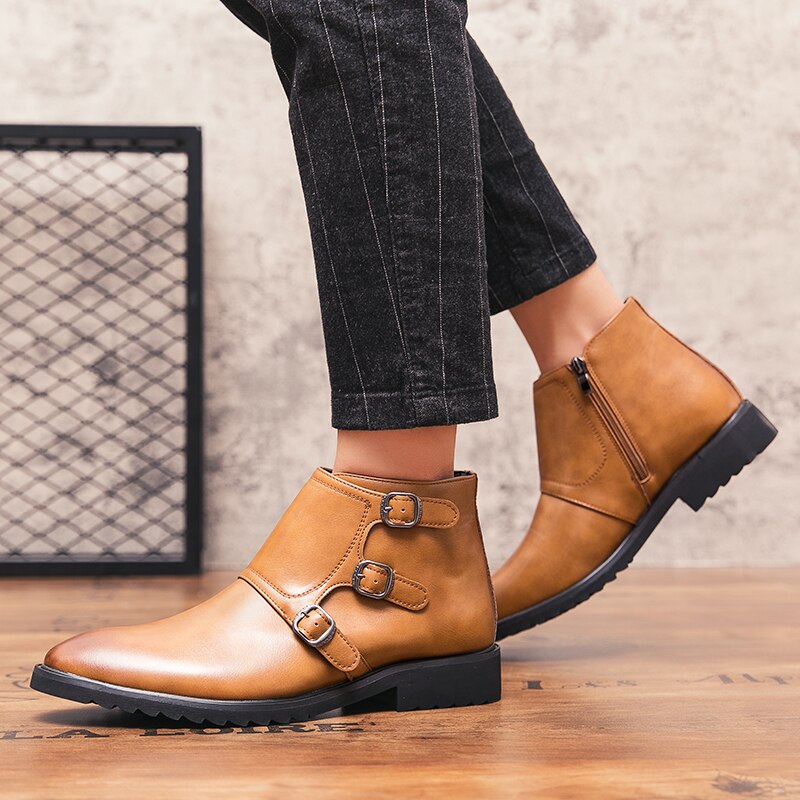 Herrstövlar vardagliga retro herrskor utomhus ankelstövlar vardagliga klassiska botas arbetsskor företag famal boots herr zapatos