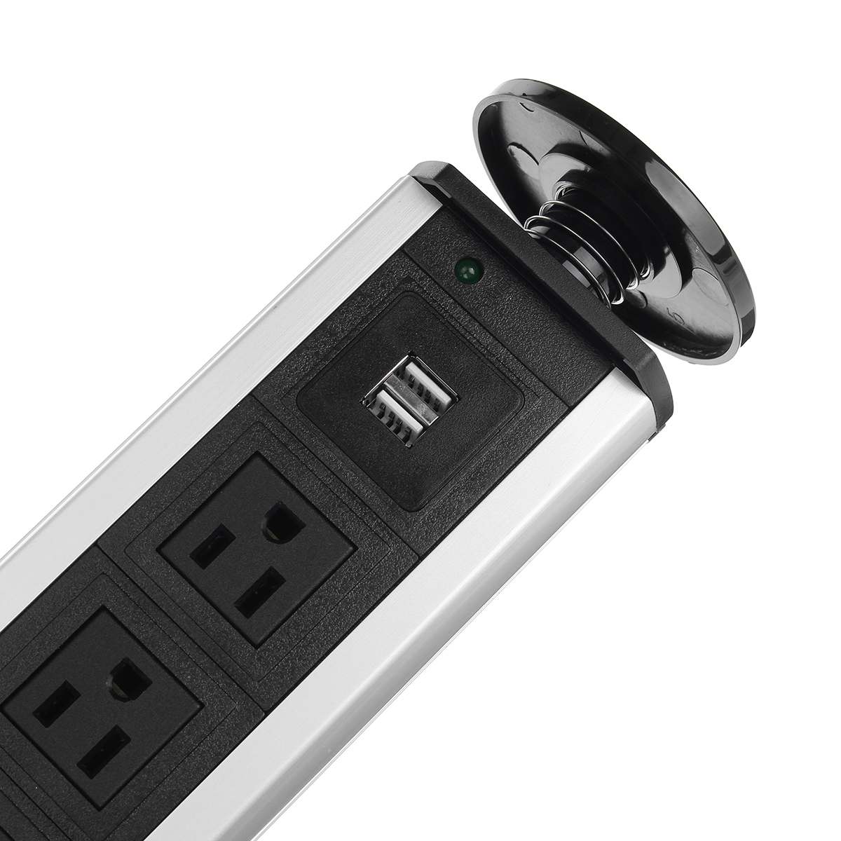 Aluminiumshylle 3/4/5/6 oss støpsel strøm kjøkkenbord elektrisk stikkontakt skrivebordsuttak strøm 1 ledet +2 lade usb
