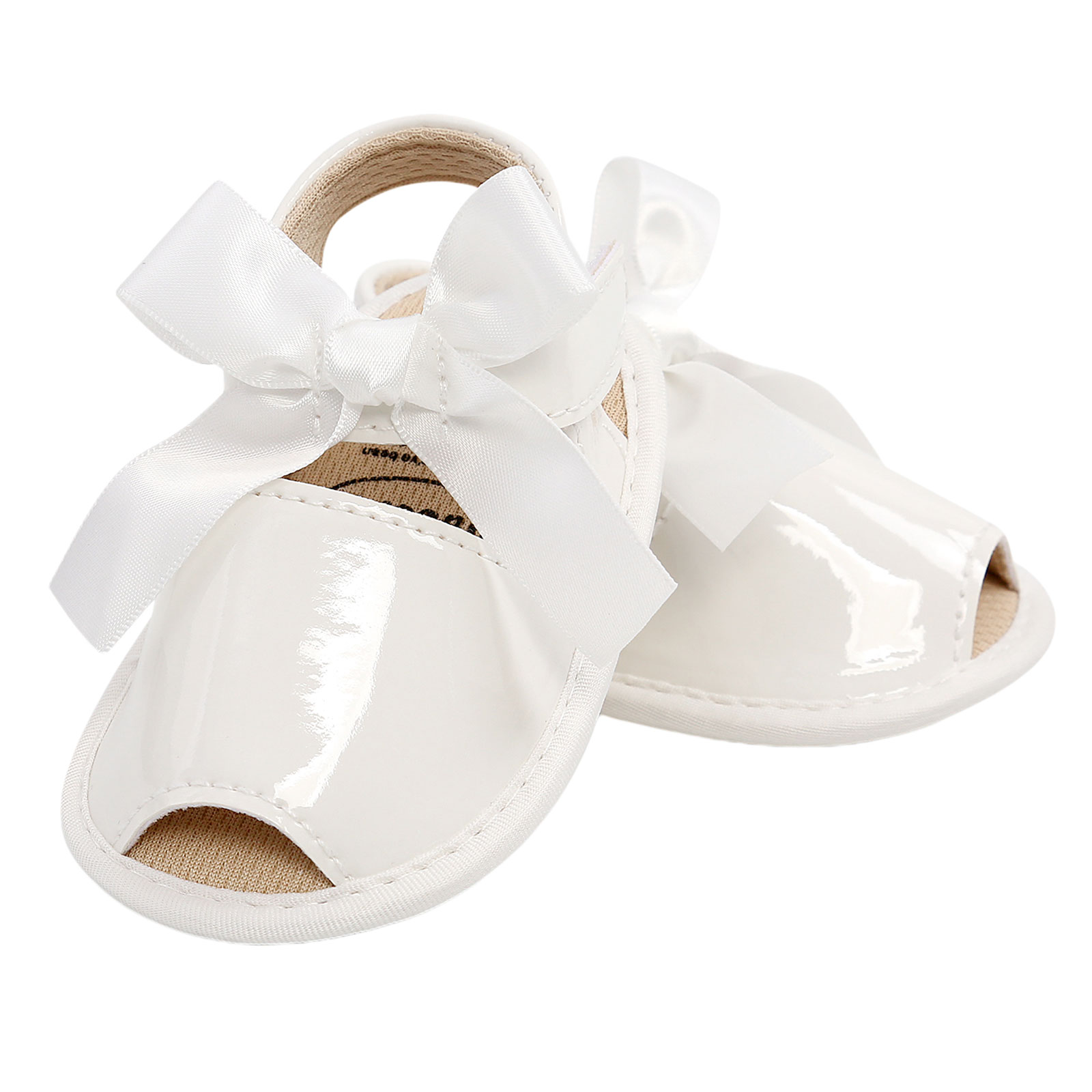 Sandales pour bébés filles, chaussures respirantes à semelle souple avec décoration à nœud papillon, pour photographie de fête