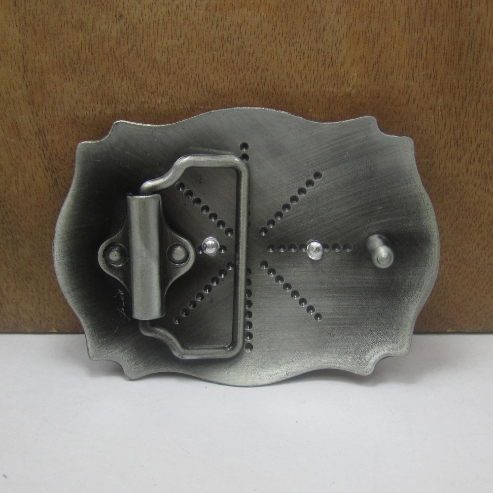 BuckleClub retro western flower eagle jeans belt buckle FP-03523 pewter finish for men 4cm width loop
