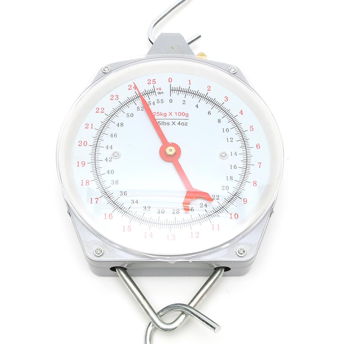 25KG 55lbs Capacity Alloy Mechanical Hanging Scales Mechanical With 2 Hooks Weighting Scale