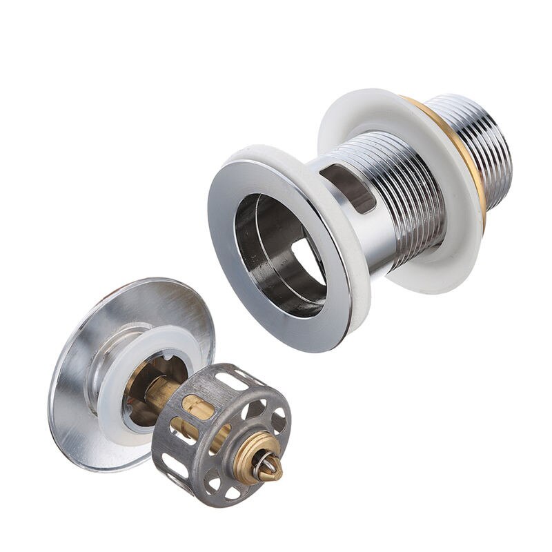 Zinc Alloy Click Slotted Basin Sink Tap Drain Bath Overflow Hole Push Button Pops up Clack Waste Plug