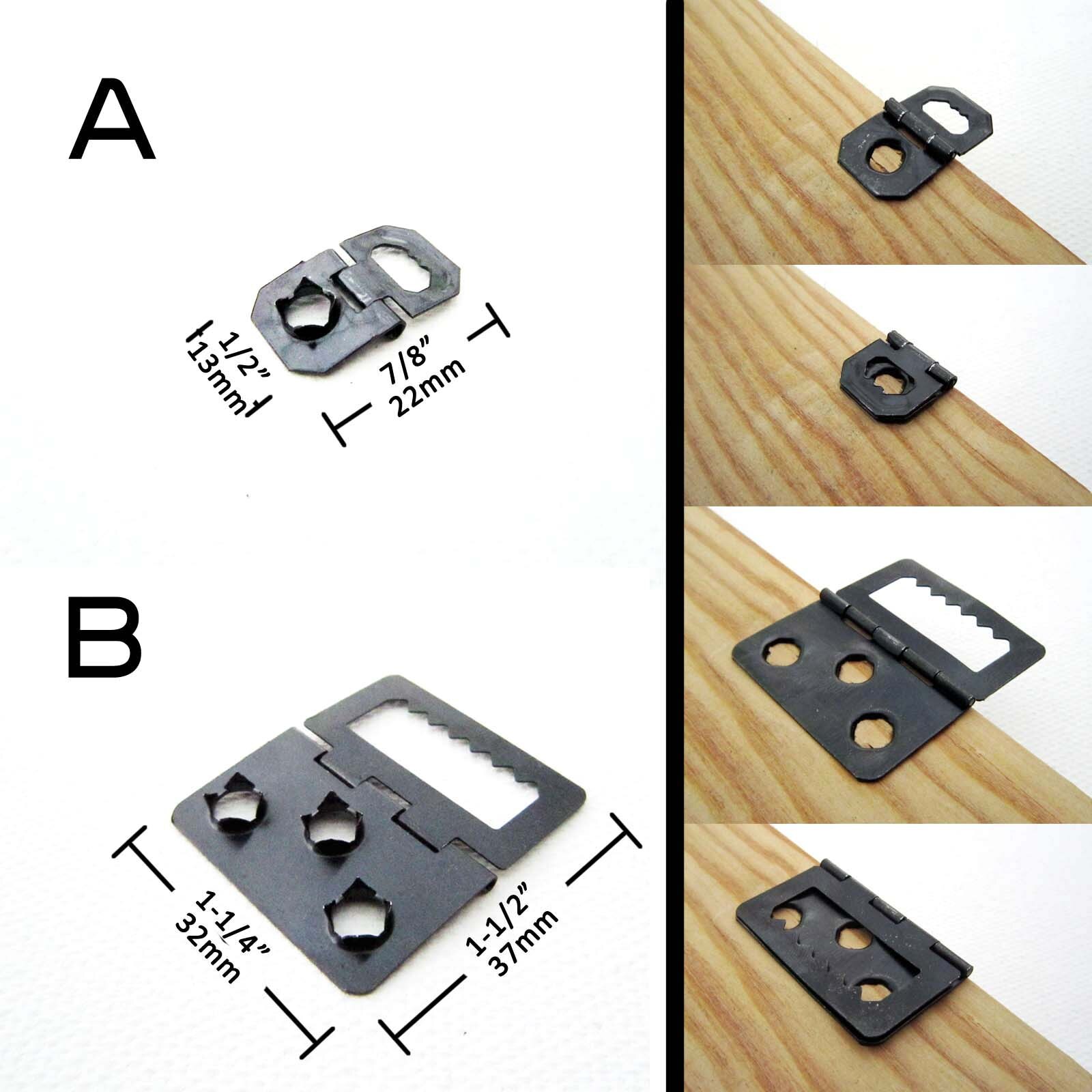 25x Opvouwbare Scharnier Zelf Hechten Meubels Foto Fotolijst Bord Prikkeldraad Zaagtand Zag Tand Hanger Haak Geen Behoefte Schroef Nail