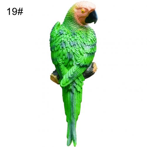 Resin Artificial Bird Large Bird Statue Ornament Simulation Parrot Bird Sculpture Resin Craft Wall Hanging Garden Decoration: 19