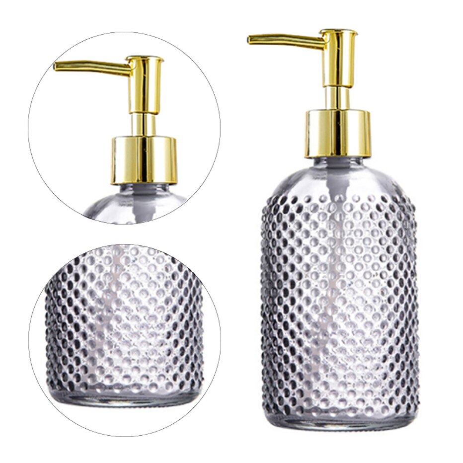 Clear Soap Dispenser Bottle Refillable Liquid Hand Soap Shampoo Dispenser for Bathroom Kitchen