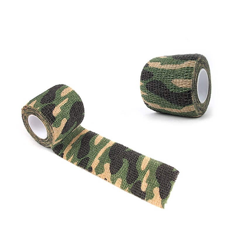 1 rulle udendørs camouflage tape tilbagetrækkelig plastik tilbagetrækkelig non-woven tape selvklæbende stealth huntingtape genanvendelig: Jungle camouflage