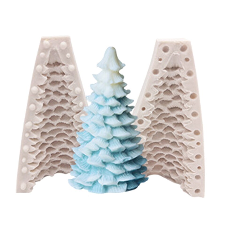 Diy Zelfgemaakte Herbruikbare Siliconen Mal Hittebestendige Bakken 3D Kerstboom Zachte Kaars Maken Home Decor Non Stick