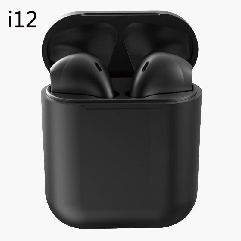 TWS Earbuds Wireless Bluetooth Earphones i7s i12 5.0 Stereo Sport In-Ear Multifunctional Headsets With Microphone 【Upgrade】: i12-Black