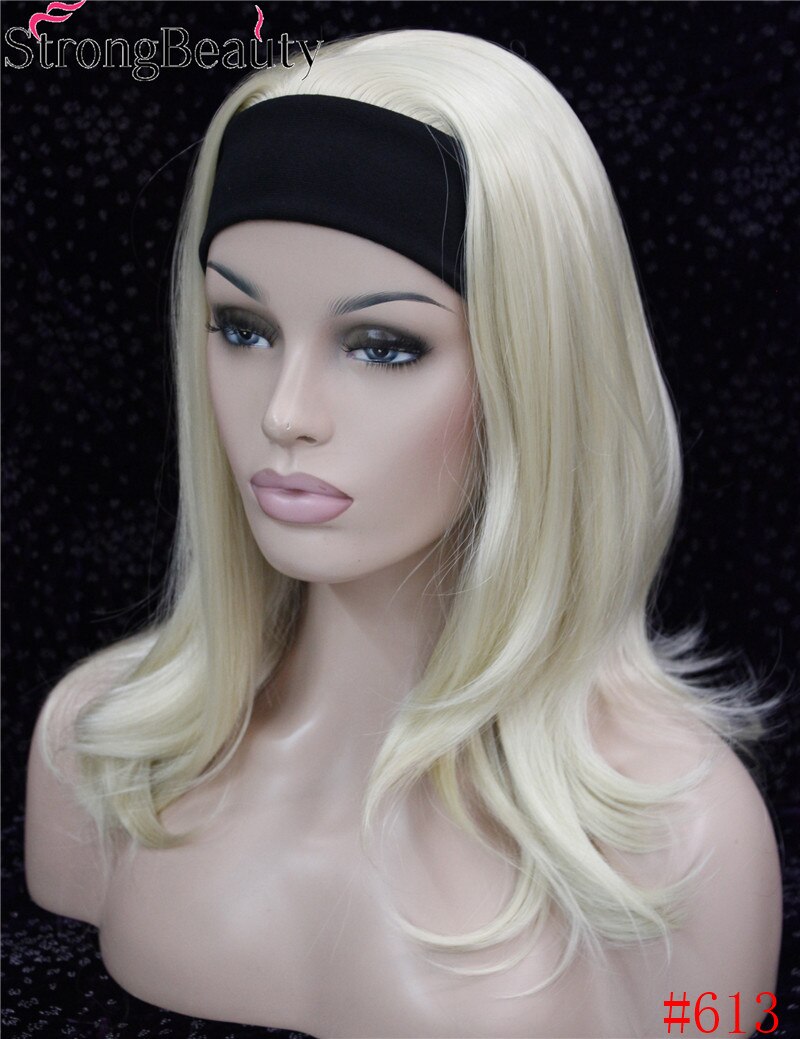 forte di Bellezza Lungo Ondulato Sintetico Senza Cappuccio Parrucche Mezza le signore '3/4 Parrucca con La fascia Parrucca: 613