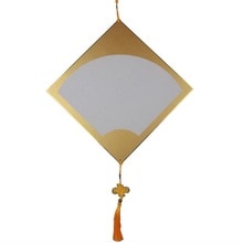 1pc Rare Blank Square fan shape Install Hard Card Ink Brush Calligraphy Painting Chinese knot 38x38cm