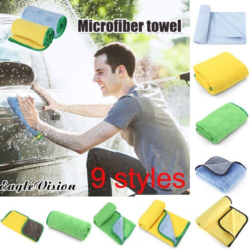 12-Pack Yellow Microfiber Cleaning Cloths – 16x16 Inch Soft Detailing Towels For Car, Home, Kitchen