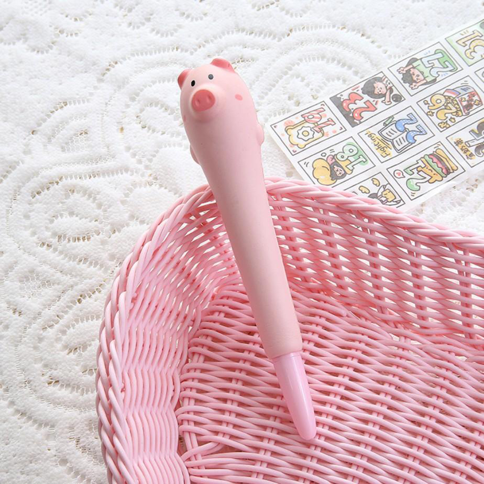 Langsam steigend Bleistift Stift Weichen quetschen Stift Squishy Stifte Großen betonen Linderung Spielzeug Bleistift Deckel Rosa Kaninchen für freundlicher: Schwein
