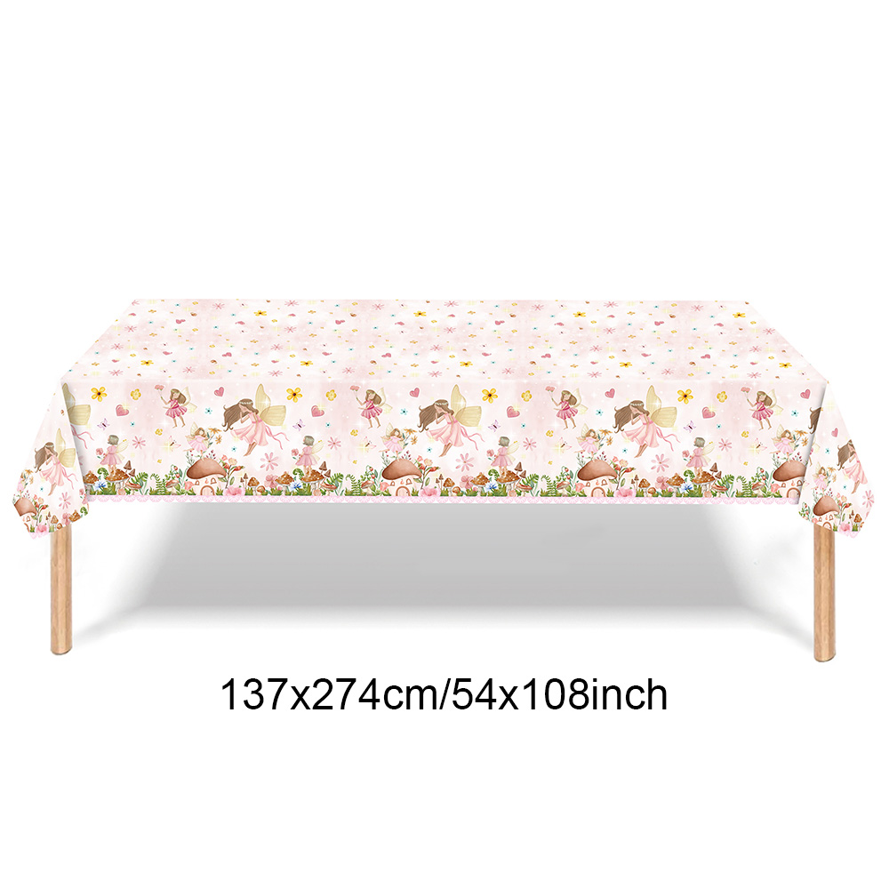 Alvblomstertema festutstyr engangsduk blomsterfe jenter bursdag bryllup babyshower hagefestdekorasjoner: Lysegrå