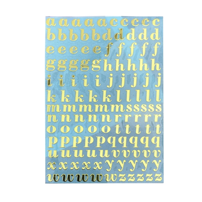 Gold/Silver Alphabet Glitter Epoxy Resin Metal Decorative Stickers English Letters Numbers UV Epoxy Resin Fillings Filler