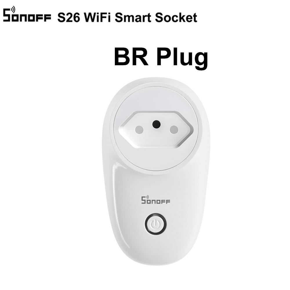 SONOFF S26 WiFi Power Socket US/UK/CN/AU/EU/IL/CH/IT/BR Smart Sockets Wireless Switch APP Remote Control Plug For Smart Home: S26 BR