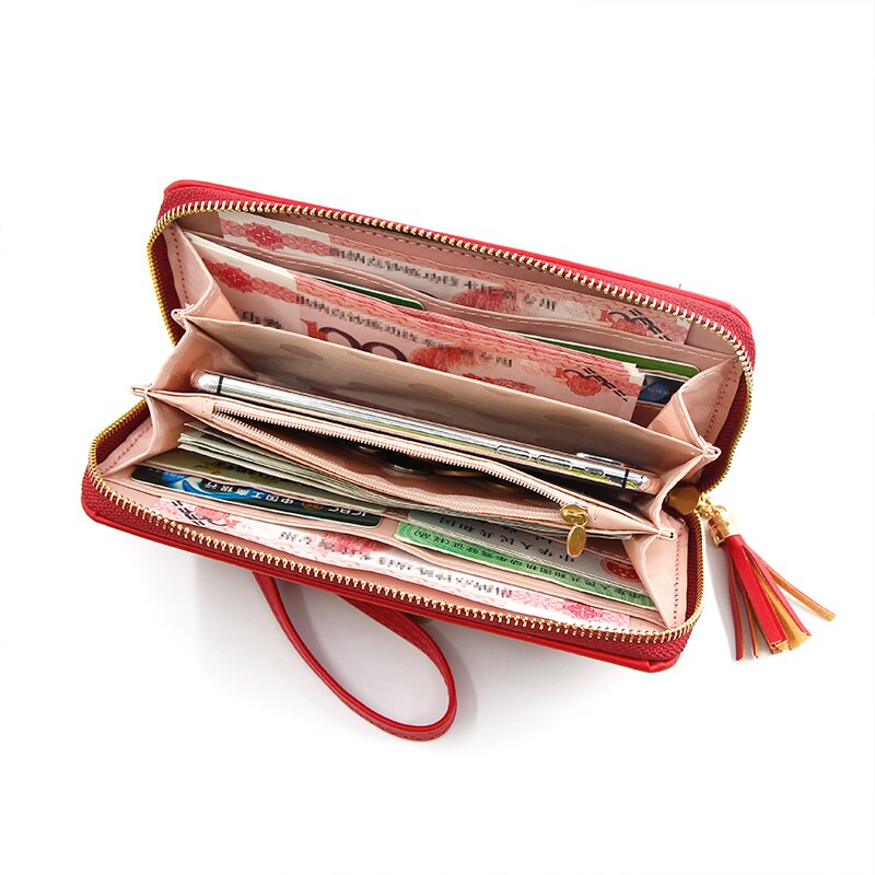 Vrouwen lange clutch portemonnee grote capaciteit portemonnees dames portemonnee dames portemonnee telefoonvak kaarthouder