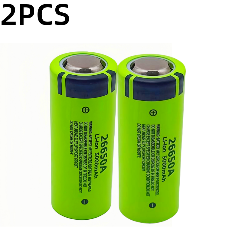 100% novo, original, de alta qualidade, verdadeira capacidade 26650A 5000mAh 3.7V bateria recarregável de íon de lítio 26650 lanterna: Bege
