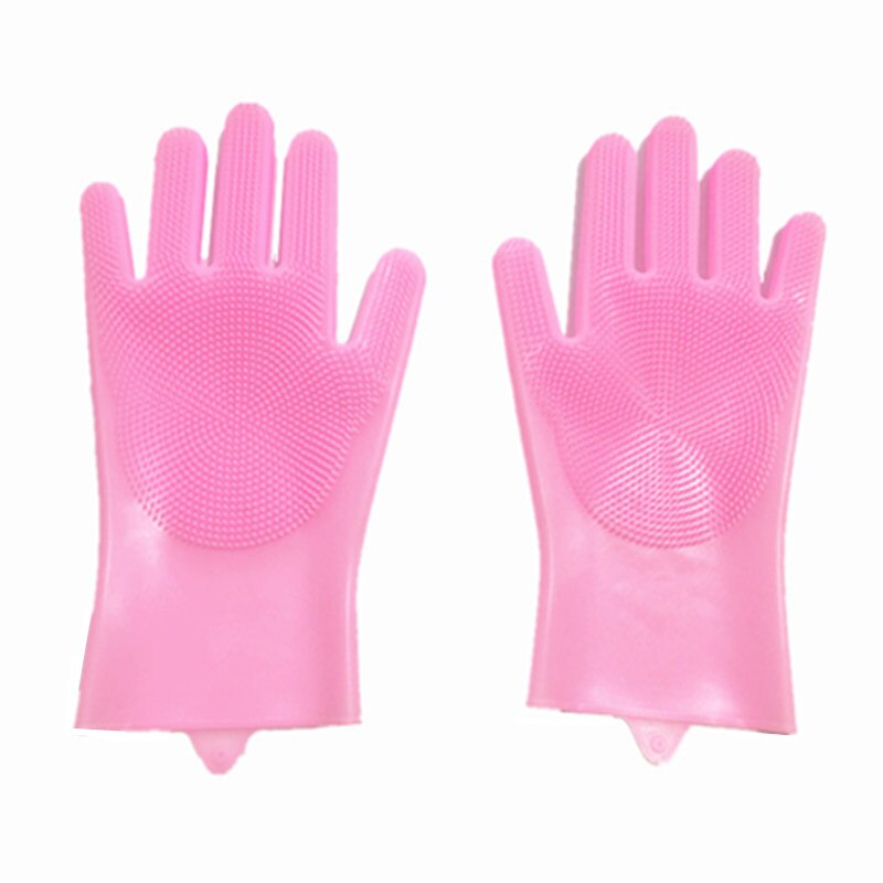 Guantes de silicona para lavar platos, accesorios de cocina, guantes de goma para lavar platos, guantes de herramientas, utensilios de cocina: light pink